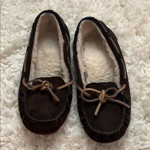 Sox-Tab Brown Moccasins Size 8